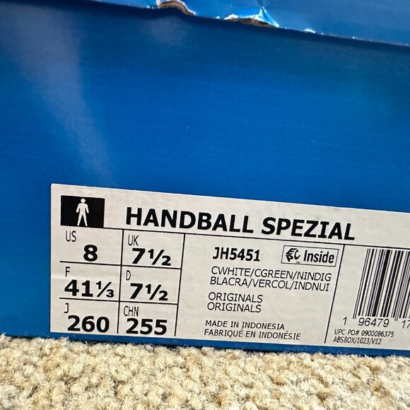 Adidas Originals Handball Spezial Chalk White Collegiate Green JH5451 Size 8US - Picture 6 of 6